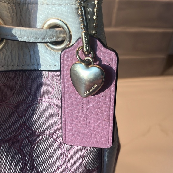 Pink and Ivory Coach Handbag - Picture 4 of 7
